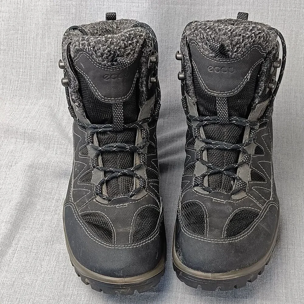 Ecco Xpedition III Gore Tex Lace Up Hiking Boots In Black US Size 8-8.5 Flaws